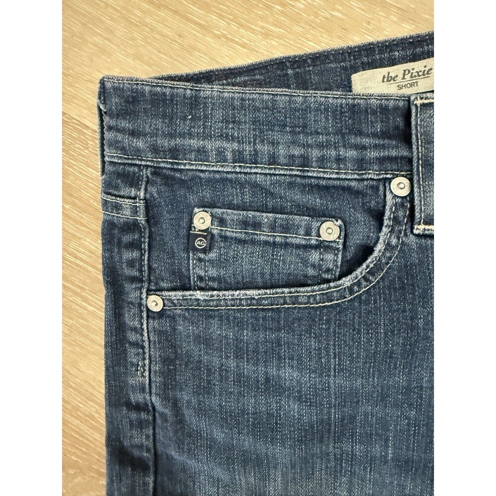 AG Adriano Goldschmied The Pixie Roll Up Denim Shorts Size 30 Medium Wash Cuffed - Picture 9 of 15